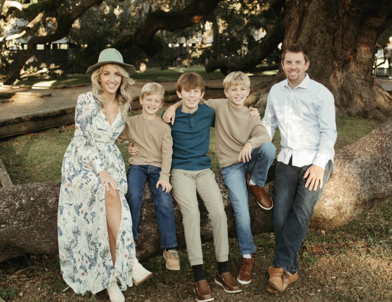 Andrew Nebesnyk with his wife and three sons in Jacksonville